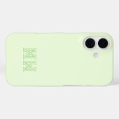 Lime Green Initials Monogram Simple Minimal  Case-Mate iPhoneケース (裏面 (横))