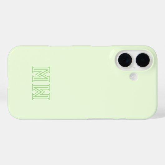 Lime Green Initials Monogram Simple Minimal  Case-Mate iPhoneケース (裏面 (横))