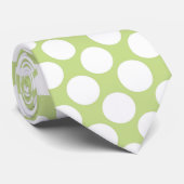 Lime Green Jumbo Polka Dots Custom Necktie ネクタイ (ロール)