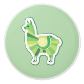 Lime Green Llama Door Pull セラミックノブ (正面)