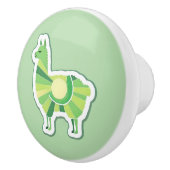Lime Green Llama Door Pull セラミックノブ (右)