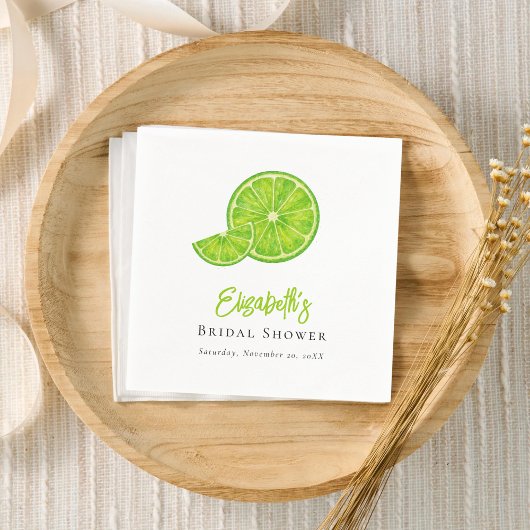 Lime Green Main Squeeze Bridal Shower Paper Napkin スタンダードカクテルナプキン