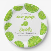 Lime Green Main Squeeze Bridal Shower Paper Plates ペーパープレート (正面)