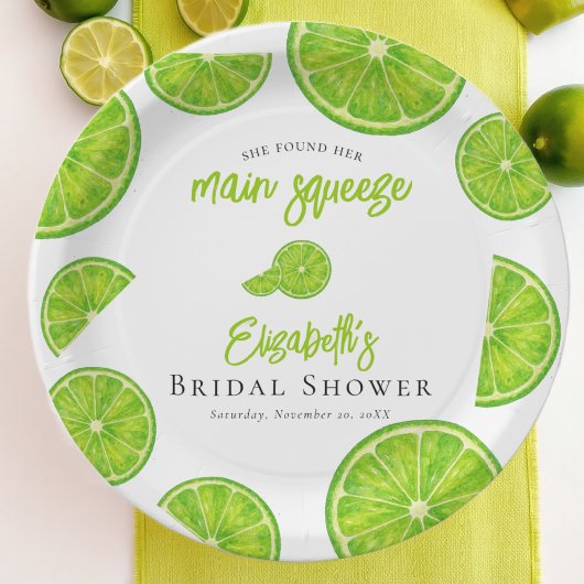 Lime Green Main Squeeze Bridal Shower Paper Plates ペーパープレート