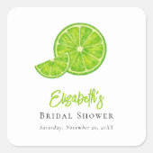 Lime Green Main Squeeze Bridal Shower Stickers スクエアシール (正面)