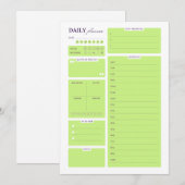 Lime Green Minimalist Daily Planner Template シーズンカード (正面/裏面)