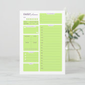 Lime Green Minimalist Daily Planner Template シーズンカード (スタンド正面)