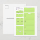 Lime Green Minimalist Daily Planner Template シーズンポストカード (正面/裏面)