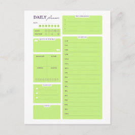 Lime Green Minimalist Daily Planner Template シーズンポストカード