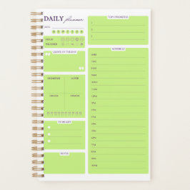 Lime Green Minimalist Daily Planner Template プランナー手帳