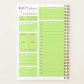 Lime Green Minimalist Daily Planner Template プランナー手帳 (裏面)