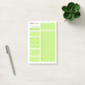 Lime Green Minimalist Daily Planner Template ポストイット (オフィス)