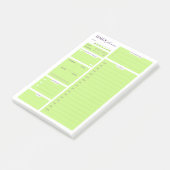 Lime Green Minimalist Daily Planner Template ポストイット (アングル)