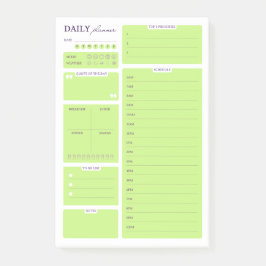 Lime Green Minimalist Daily Planner Template ポストイット