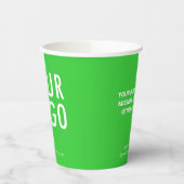 Lime Green Paper Cups Custom Business Logo 8 oz 紙コップ (左)