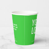 Lime Green Paper Cups Custom Business Logo 8 oz 紙コップ (右)