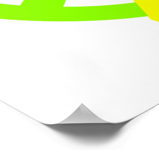 Lime Green Peace & Ribbon ポスター (角)