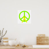 Lime Green Peace & Ribbon ポスター (キッチン)