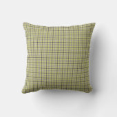 Lime Green Plaid Classic Pattern Retro クッション (裏面)
