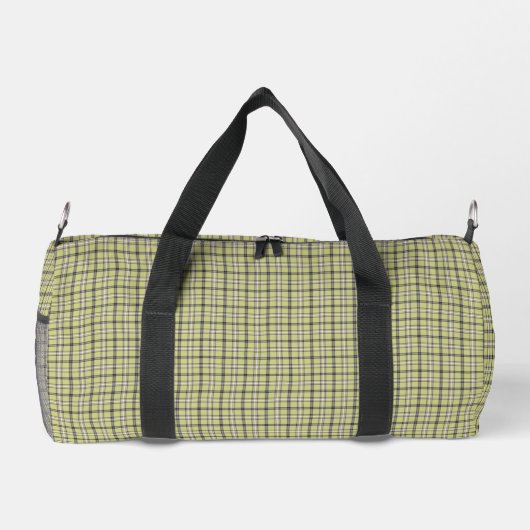 Lime Green Plaid Classic Pattern Retro ダッフルバッグ (裏面)