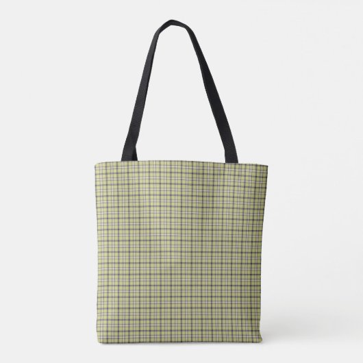 Lime Green Plaid Classic Pattern Retro トートバッグ (裏面)