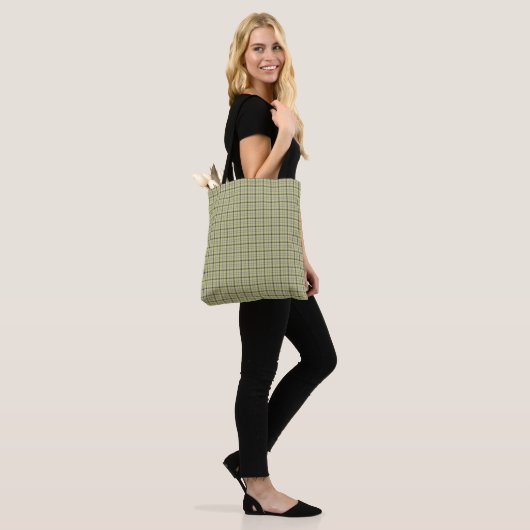 Lime Green Plaid Classic Pattern Retro トートバッグ (モデル)