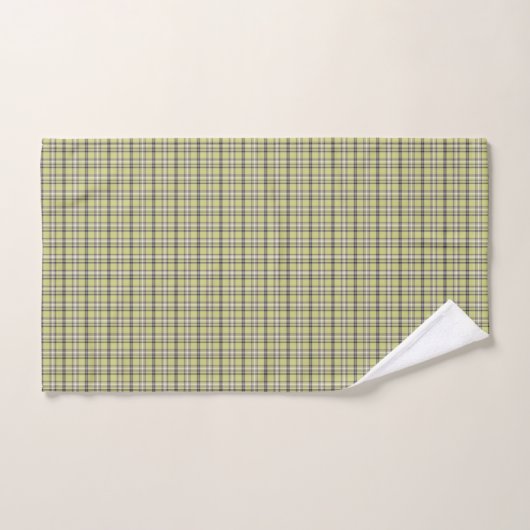 Lime Green Plaid Classic Pattern Retro ハンドタオル (ハンドタオル)