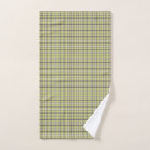 Lime Green Plaid Classic Pattern Retro ハンドタオル (ハンドタオル)