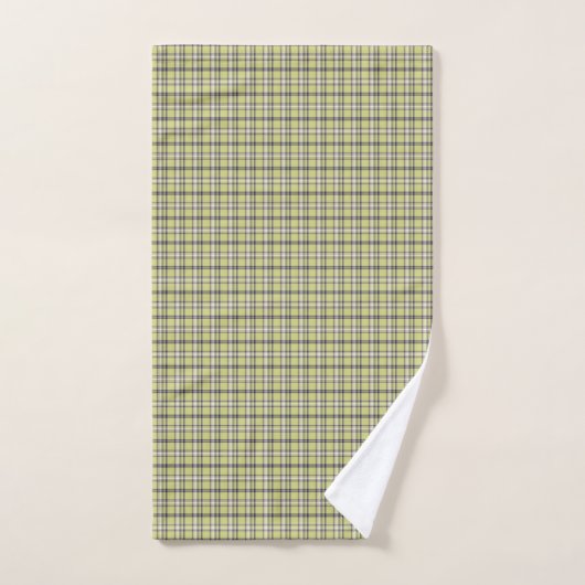 Lime Green Plaid Classic Pattern Retro ハンドタオル (ハンドタオル)