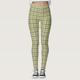 Lime Green Plaid Classic Pattern Retro レギンス
