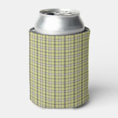 Lime Green Plaid Classic Pattern Retro 缶クーラー (缶正面)