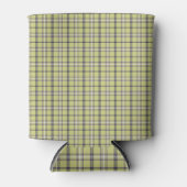 Lime Green Plaid Classic Pattern Retro 缶クーラー (正面)