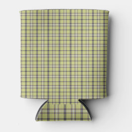 Lime Green Plaid Classic Pattern Retro 缶クーラー