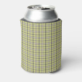 Lime Green Plaid Classic Pattern Retro 缶クーラー (缶裏面)