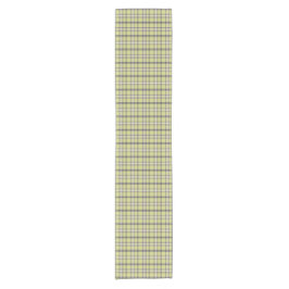 Lime Green Plaid Classic Pattern Table Runner ショートテーブルランナー