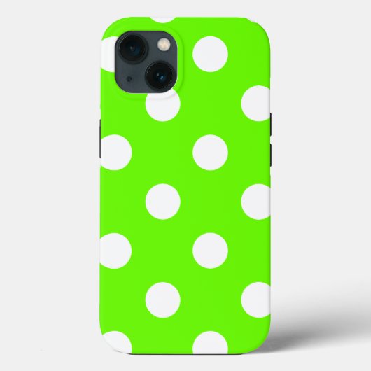 Lime green polka dots Case-Mate iPhoneケース (裏面)