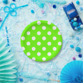 Lime green polka dots for the spring plate ペーパープレート (パーティー)