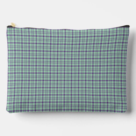 Lime Green Purple Plaid Classic Pattern アクセサリーポーチ (正面)