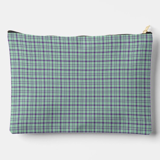 Lime Green Purple Plaid Classic Pattern アクセサリーポーチ (裏面)