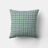Lime Green Purple Plaid Classic Pattern クッション (裏面)