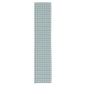 Lime Green Purple Plaid Classic Pattern ショートテーブルランナー (正面)