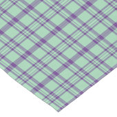 Lime Green Purple Plaid Classic Pattern ショートテーブルランナー (コーナー)