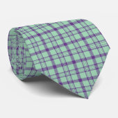 Lime Green Purple Plaid Classic Pattern Neck Tie ネクタイ (ロール)