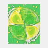 Lime Green Spiral フリースブランケット (正面)