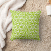 Lime Green Spirals Modern Geometric Pattern クッション (ブランケット)