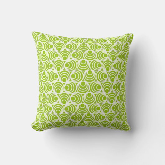 Lime Green Spirals Modern Geometric Pattern クッション (正面)