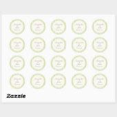 Lime Green Stripe Wedding Envelope Seal Sticker ラウンドシール (シート)