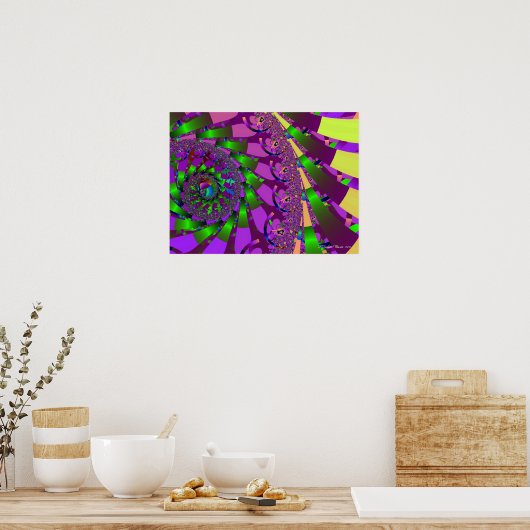 Lime Green Swirl ポスター (キッチン)