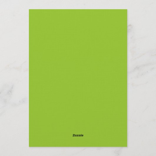 Lime Green Verdant Bloom Wedding 招待状 (裏面)