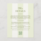 Lime Green Wedding Details エンクロージャーカード (正面)